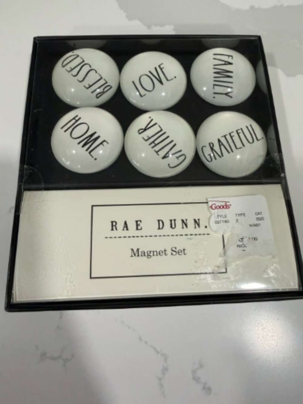 Rae Dunn Magnet Set - Blessed, Love, Family, Home, Gather, Grateful